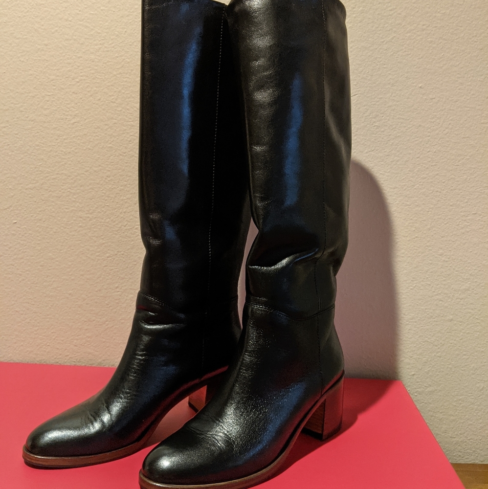 Kate Spade Mireille Pull On Riding Boots 6M Black EUC